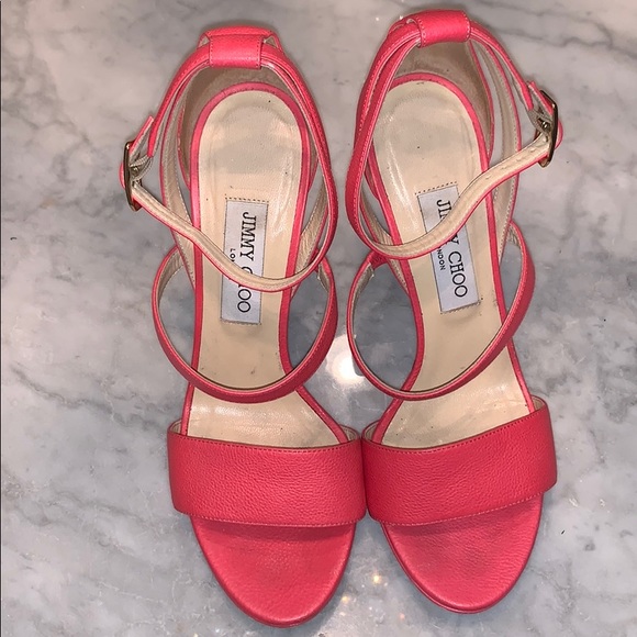 JIMMY CHOO Neon Grainy Calf Sandal - Picture 2 of 5